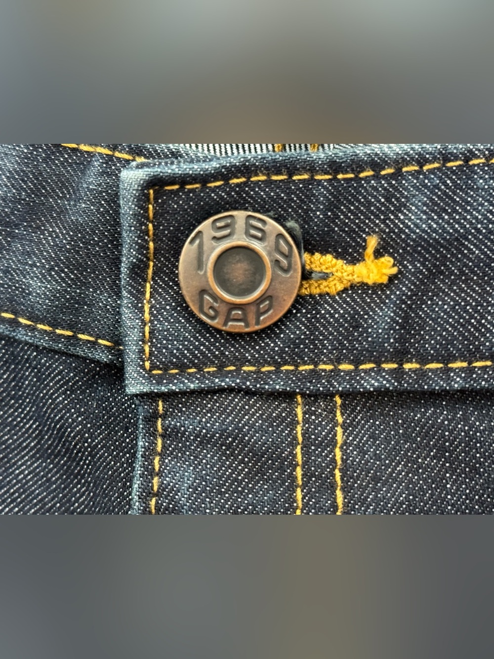 1969 GAP Women’s Curvy Straight Blue Denim Jeans, Dark Wash Size 14/32A - Picture 2 of 12